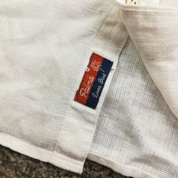 Faherty Shirt Palma Linen Basketweave S/S Button Down White Mens 2XL Relaxed Fit - Picture 4 of 14